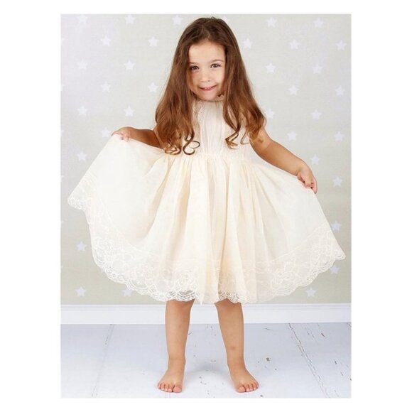 Girls' BOW‎ DREAM Blush Lace Princess Dress- Size 2 - Picture 2 of 13